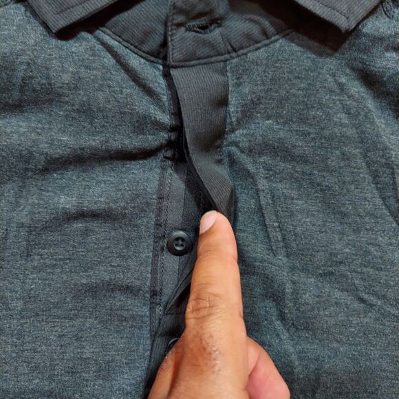 Lululemon Shirt Mens Small Gray Post Practice Polo M3A16S Stretch Performance - Picture 2 of 7